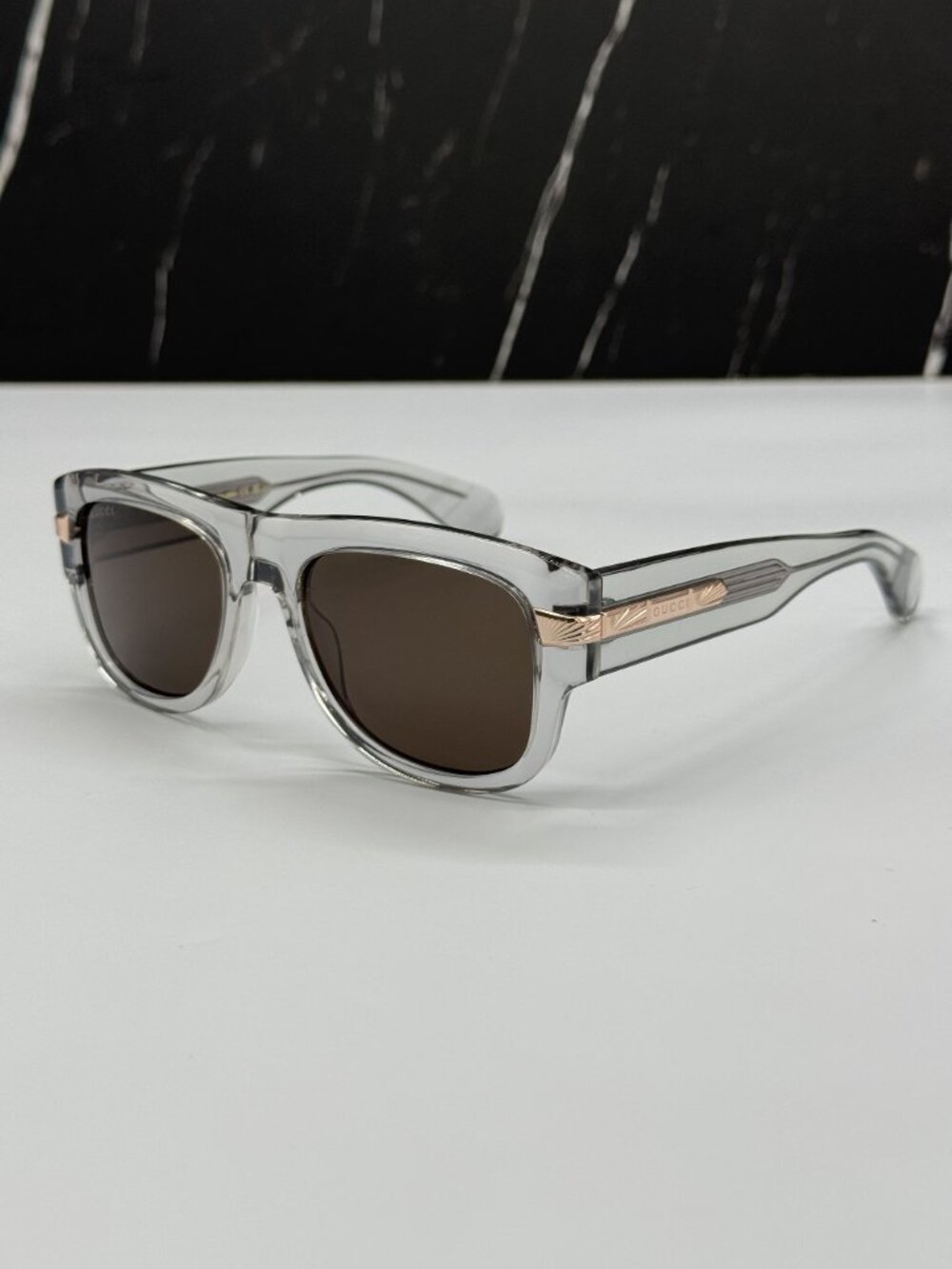 NEW GUCCI GG1517S 006 CLEAR BROWN MEN SUNGLASSES GUCCI - Picture 7 of 10